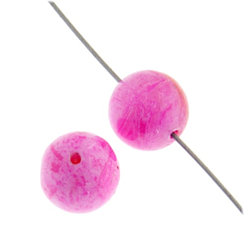 Pink Crazy Lace 6mm Round Approx 29pcs