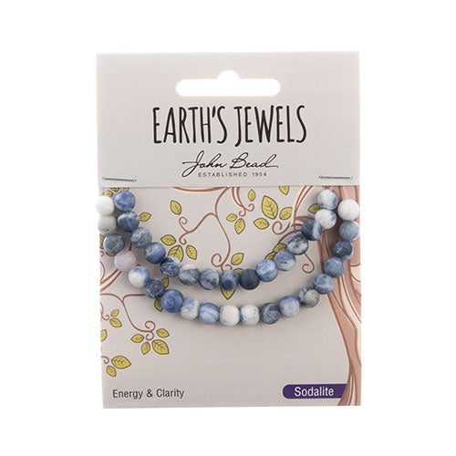 Earth's Jewels Round Beads Matte Sodalite Natural