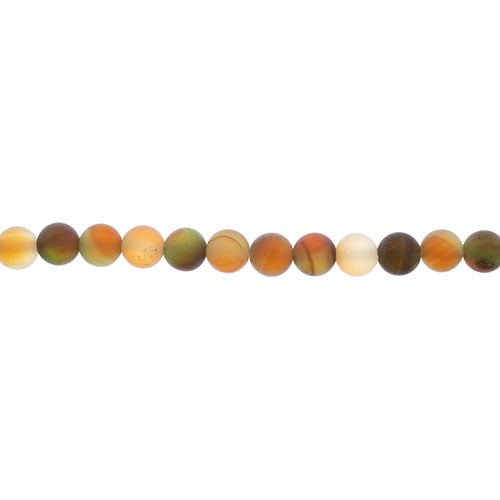 Earth's Jewels Round Beads Matte Agate Dyed Red/Green