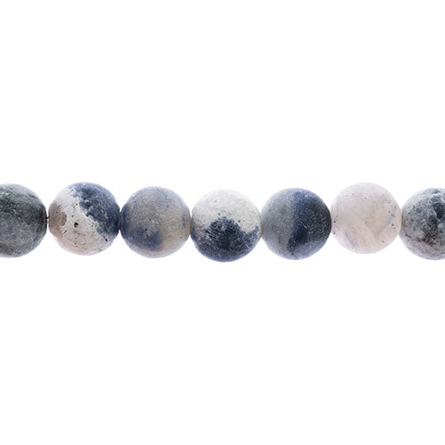 Earth's Jewels Round Beads Matte Sodalite Natural