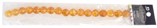 Semi-Precious Round  Beads 8in Strung Dyed Stabilized Crystal Citrine