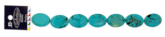Turquoise Stablized Magnesite Flat Oval 8in Strand