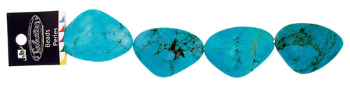 Turquoise Stabilized Magnesite Flat Triangle 34x46mm 8in Strand