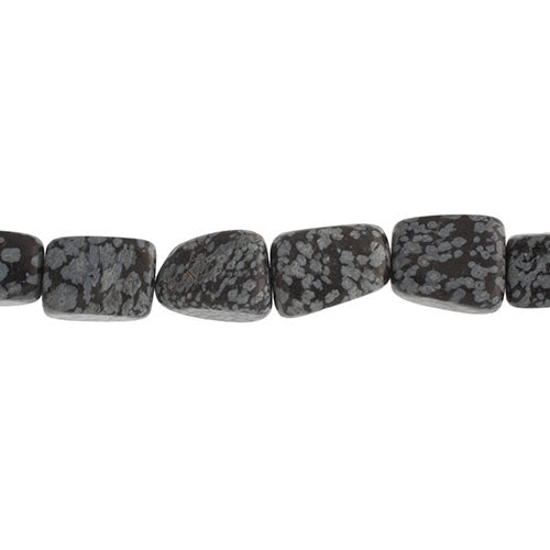 Snowflake Obsidian Nuggets 12x16mm Semi-Precious 16"