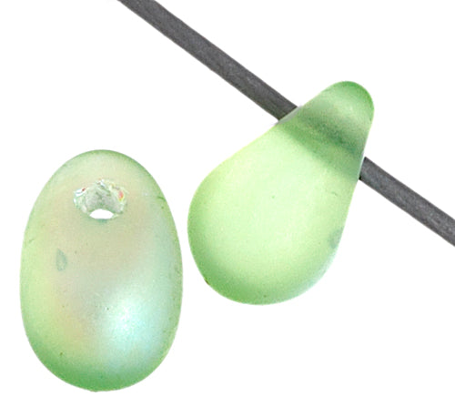 Czech Glass Bead Droplet 4x6mm Strung Matt