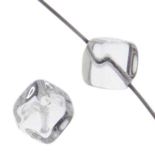 Glass Bead Cubes 8mm With Diagonal Hole Strung