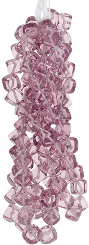 Glass Bead Cubes 8mm With Diagonal Hole Strung