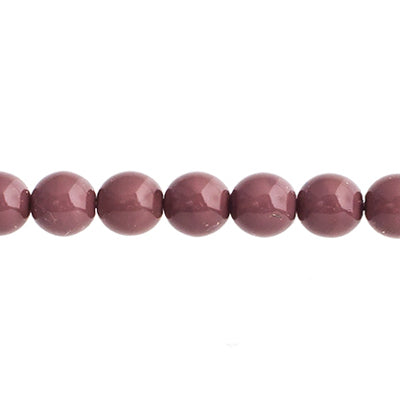 Czech Glass Beads 8in Strand Rose Taupe