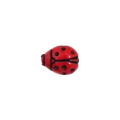 Acrylic Ladybug Bead 12x9mm Red/Black - Cosplay Supplies Inc