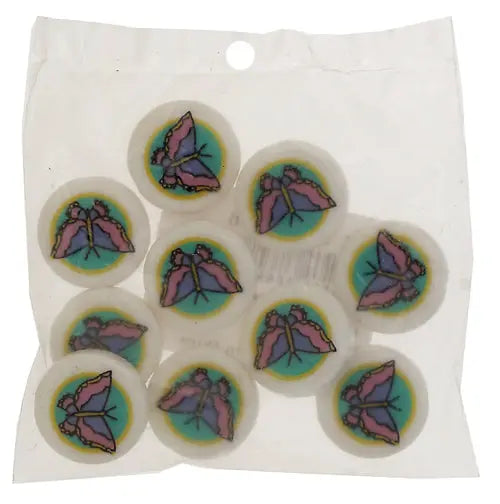 Bead Discs 19mm Butterfly Pink