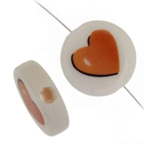 Bead Discs 19mm Red Heart