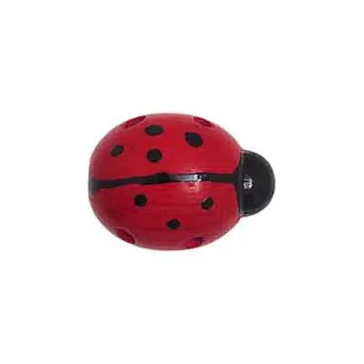 Euro Wood Ladybug Red/Black Dots Beads 2 Side Hole 6.5x14x18mm - Cosplay Supplies Inc