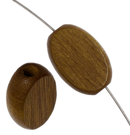 Euro Wood Beads Flat Oval 8x12mm 