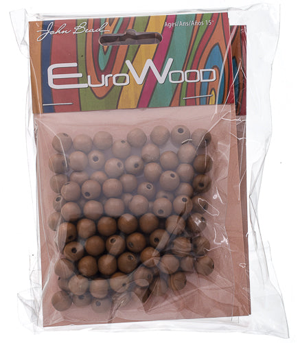 Euro Wood Beads Round 8mm 