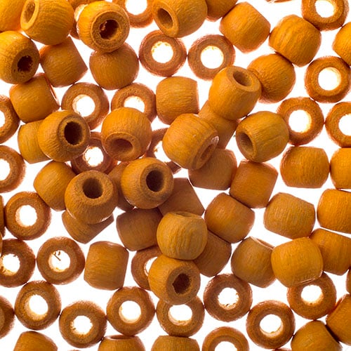 Euro Wood Crowbeads 6x4.8mm