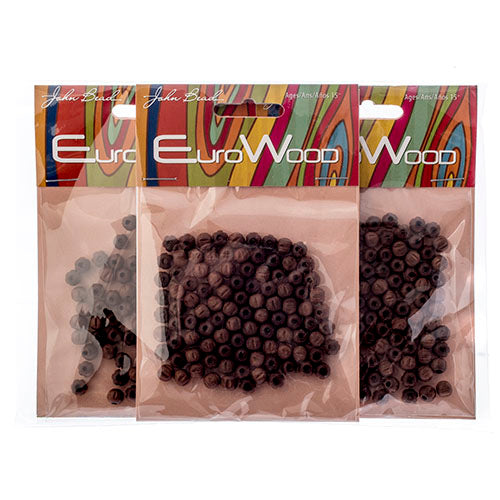 Euro Wood Beads Round Rigged 6mm Dark Brown