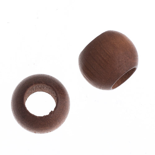 Euro Wood Beads - Round Large Hole 12x9.8mm 