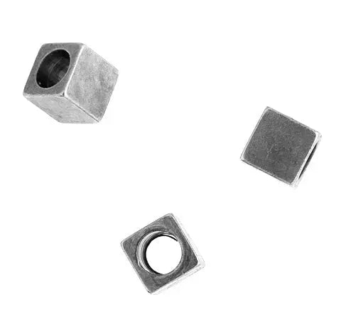 Metal Bead Cube 4x4x2.6mm Antique Silver Lead Free Nickel Free