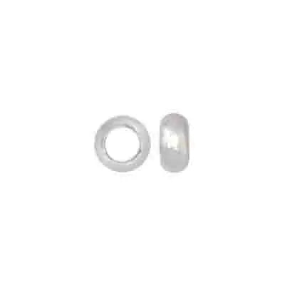 Metal Bead Round 7mm/3mm Hole Silver Lead Free/Nickel Free - Cosplay Supplies Inc
