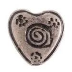 Metal Heart Bead 15mm Antique Silver - Cosplay Supplies Inc