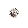 Bead - Soccer Ball Round 14mm Antique Silver 25pcs