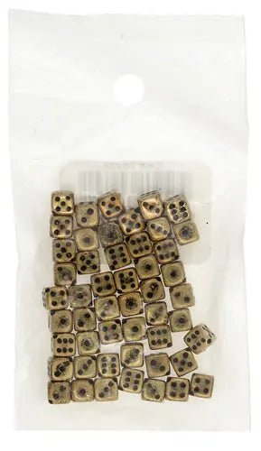 Beads Metalized Dice 5mm Antique Gold