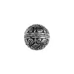 Metalized Bead W/ Sterling Silver Coating 9mm Round Antique Silver - Cosplay Supplies Inc