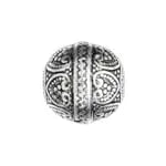 Metalized Bead W/ Sterling Silver Coating 14mm Round Antique Silver - Cosplay Supplies Inc
