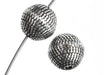 Metalized Bead W/ Sterling Silver Coating 8mm Sand Bead Antiquesilver