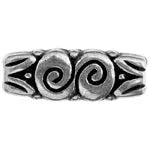 Metalized Bead W/ Sterling Silver Coating 30x10mm Rectangle Spiral Antique Silver - Cosplay Supplies Inc