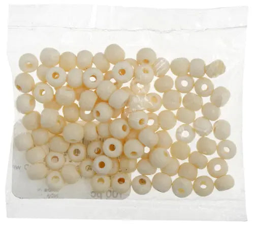 Bone Beads Round W/ Hole Ivory Worked On Bone