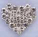 Pendant Rhinestone Heart 44x35mm Silver/Crystal