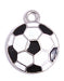 Pendant - Soccer Ball Epoxy 17mm Lead Free / Nickel Free Black/White/Silver