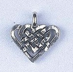 Pendant - Knotted Heart Antique Silver Lead Free
