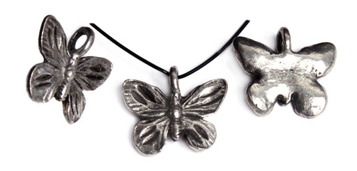 Pendant - Butterfly 12x15x3mm Antique Silver Lead Free