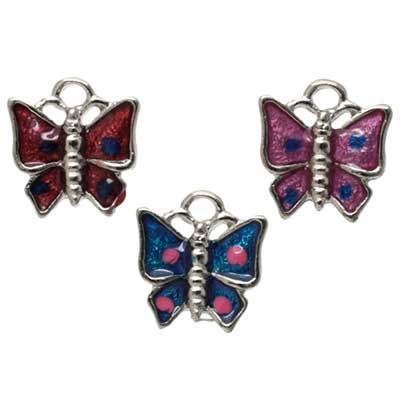 Pendant - Small Epoxy Butterfly Assorted Colours Lead Free - Cosplay Supplies Inc