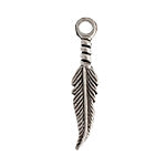 Pendant - Feather Antique Silver - Cosplay Supplies Inc