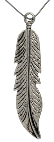 Pendant Feather 44x10mm  Lead Free / Nickel Free