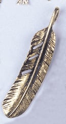 Pendant Feather 52x14mm  Lead Free / Nickel Free