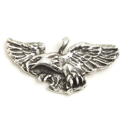 Pendant - Eagle Wings Spread Antique Silver Lead Free / Nickel Free 39x20mm