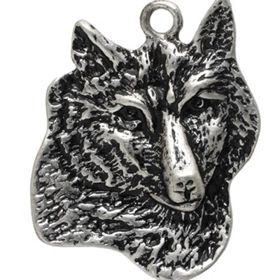 Pendant - Wolf's Head Large Antique Silver Lead Free / Nickel Free - Cosplay Supplies Inc