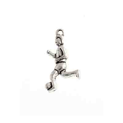Pendant - Soccer Player 20x12.5mm Antique Silver 25pcs - Cosplay Supplies Inc
