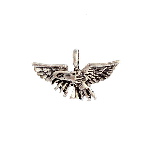 Pendant - Eagle Wings Spread Antique Silver Lead Free / Nickel Free 22x14mm - Cosplay Supplies Inc