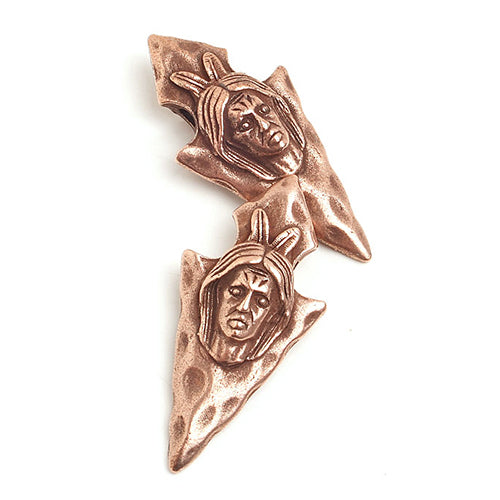 Pendant - Arrowhead/Face Antique Copper