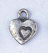 Pendant - Metal Solid Heart With Heart 9x10mm Antique Silver Lead Free / Nickel Free
