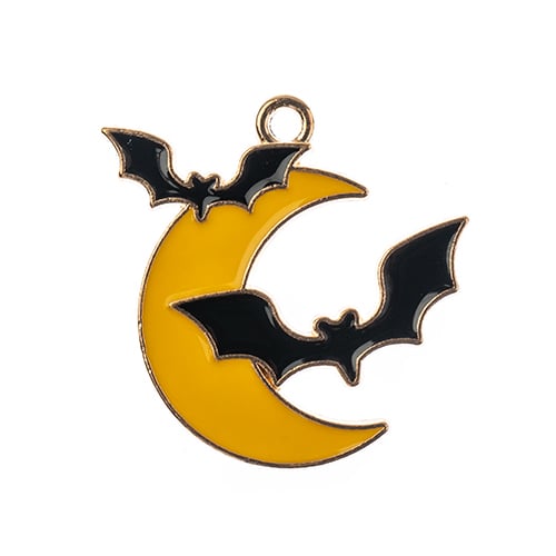 Sweet & Petite Halloween Charms 25mm Bats and Moon 6pcs