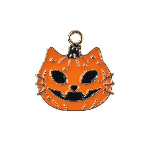 Sweet & Petite Halloween Charms 20x20mm Cat Face Pumpkin 8pcs