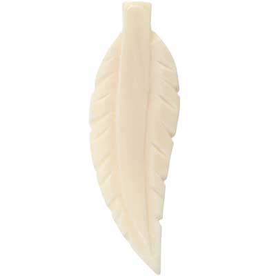 Bone Leaf Shape 55mm Ivory Worked On Bone - Cosplay Supplies Inc