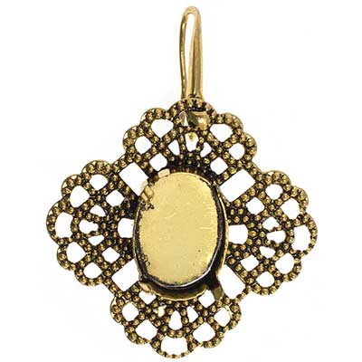 Filigree Earring Setting 35mm Clover - Cosplay Supplies Inc