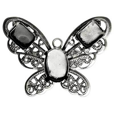 Filigree Pendant Setting 32x42mm Butterfly - Cosplay Supplies Inc